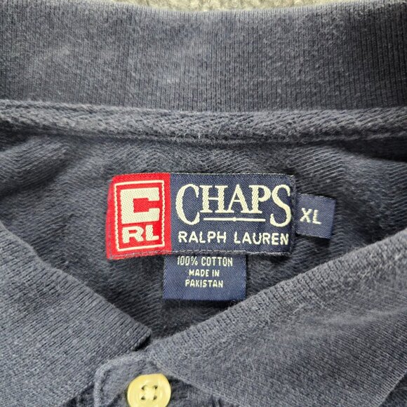 Chaps Ralph Lauren Polo Shirt Mens XL‎ Blue Short Sleeve Y2K Preppy Casual - Picture 6 of 7